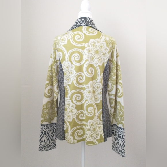 Icelandic Design floral fair isle wool zip front cardigan XL - Picture 5 of 8